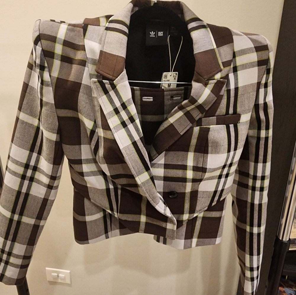 IVY PARK Plaid Blazer - Brown, White, Black